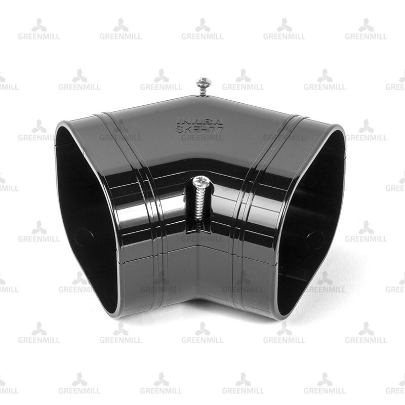 Black Slimduct 45° Flat Elbow 75mm | Greenmill AC